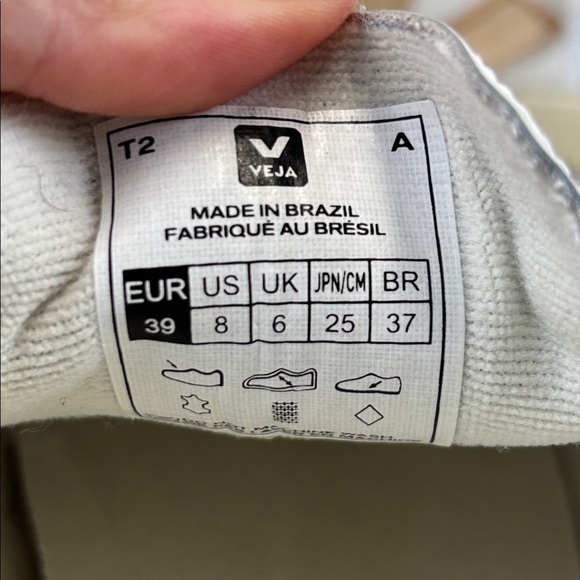 VEJA Esplar Leather Sneakers Women's White and Gold Size 8 - Picture 8 of 8